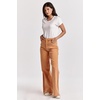 image:imageDEAR JOHN Fiona Wide Leg Jeans Womens Mid Rise Full Length Raw Hem Denim PantsApricot Crush