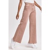 image:imageDEAR JOHN Fiona Wide Leg Jeans Womens Mid Rise Full Length Raw Hem Denim PantsItalian Clay