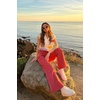 image:imageDEAR JOHN Fiona Wide Leg Jeans Womens Mid Rise Full Length Raw Hem Denim PantsViva Magenta
