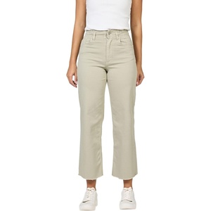 image:imageDEAR JOHN Holly Womens Straight Leg Jeans High Rise Cropped Comfortable Stretch Raw HemAbbey Stone