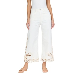 image:imageDEAR JOHN Audrey Wide Leg Jeans for Women Cropped Inseam Classic Comfort Stretch DenimBayadera Lace