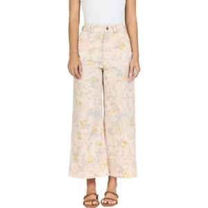 image:imageDEAR JOHN Audrey Wide Leg Jeans for Women Cropped Inseam Classic Comfort Stretch DenimTuscan Bouquet