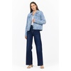 image:imageDEAR JOHN Ainsley Denim Jacket For Women Crew Neck Button Front Long Sleeve Stretch DenimCrystal Chalk Emb