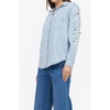 image:imageDEAR JOHN Galina Novelty ButttonDown Long Sleeve Womens ShirtCrystal Chalk Emb