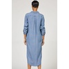 image:imageDEAR JOHN Galina Shirt Dress Womens Relaxed Fit Lyocell Button Front Long Sleeve Collared Midi Dress  Imperial Blue Stripe  XSmall