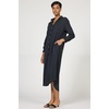 image:imageDEAR JOHN Galina Shirt Dress Womens Relaxed Fit Tencel Button Front Long Sleeve Collared Midi Dress  Black  Large