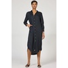 image:imageDEAR JOHN Galina Shirt Dress Womens Relaxed Fit Tencel Button Front Long Sleeve Collared Midi Dress  Black  Medium
