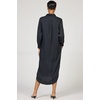 image:imageDEAR JOHN Galina Shirt Dress Womens Relaxed Fit Tencel Button Front Long Sleeve Collared Midi Dress  Black  Medium