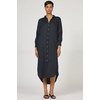image:imageDEAR JOHN Galina Shirt Dress Womens Relaxed Fit Tencel Button Front Long Sleeve Collared Midi Dress  Black  XSmall