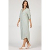 image:imageDEAR JOHN Galina Shirt Dress Womens Relaxed Fit Tencel Button Front Long Sleeve Collared Midi Dress  Iceberg Green  Medium