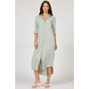 image:imageDEAR JOHN Galina Shirt Dress Womens Relaxed Fit Tencel Button Front Long Sleeve Collared Midi Dress  Iceberg Green  Medium