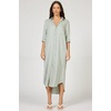 image:imageDEAR JOHN Galina Shirt Dress Womens Relaxed Fit Tencel Button Front Long Sleeve Collared Midi Dress  Iceberg Green  Small
