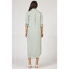 image:imageDEAR JOHN Galina Shirt Dress Womens Relaxed Fit Tencel Button Front Long Sleeve Collared Midi Dress  Iceberg Green  Small