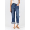 image:imageDEAR JOHN Lily High Rise Straight Leg Cropped Jeans for Women Cuffed Hem Stretch DenimFrench Street