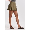 image:imageDEAR JOHN Tiffany Denim Skirt Womens Mid Rise Cargo Pocket Pleated Mini Skirt Rigid Denim Structured Fit Modern Utility Style  Evergreen  30