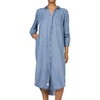image:imageDEAR JOHN Galina Shirt Dress Womens Relaxed Fit Lyocell Button Front Long Sleeve Collared Midi Dress  Imperial Blue Stripe  XSmall