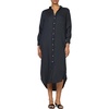 image:imageDEAR JOHN Galina Shirt Dress Womens Relaxed Fit Tencel Button Front Long Sleeve Collared Midi Dress  Black  Large