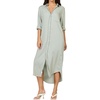 image:imageDEAR JOHN Galina Shirt Dress Womens Relaxed Fit Tencel Button Front Long Sleeve Collared Midi Dress  Iceberg Green  Large