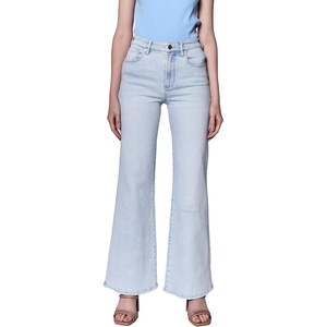 image:imageDEAR JOHN Fiona Wide Leg Jeans for Women Mid Rise Full Length Clean Hem  Finn  25