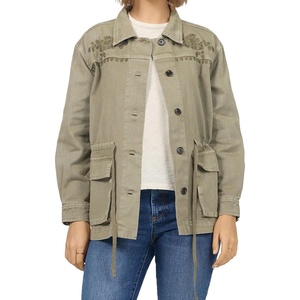 image:imageDEAR JOHN Hollis Safari Jacket For Women Tie Waist Embroidered OversizedVetiver