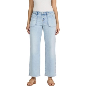 image:imageDEAR JOHN Taylor Straight Leg Jeans Womens High Rise Clean Hem DenimFrench Cloud