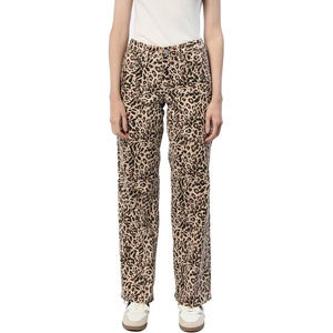 image:imageDEAR JOHN Taylor Straight Leg Jeans Womens High Rise Clean Hem DenimLeopard Safari