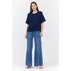 image:imageDEAR JOHN Catrina Sweater Womens Relaxed Fit Soft Yarn Crew Neck Short Sleeve Knit PulloverBlack Iris