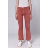 image:imageDEAR JOHN Jeanne Womens Mid Rise Cropped Flare Jeans Stretch Twill Raw Cut Hem  Terracotta  Size 31