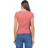 image:imageDEAR JOHN Journee Scoop Neck Top for Women Short Sleeve Striped Rib Knit FittedDusty Cedar