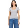 image:imageDEAR JOHN Journee Scoop Neck Top for Women Short Sleeve Striped Rib Knit FittedStudio Stripe