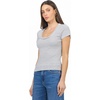 image:imageDEAR JOHN Journee Scoop Neck Top for Women Short Sleeve Striped Rib Knit FittedStudio Stripe