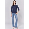 image:imageDEAR JOHN Sonoma Tee Womens Relaxed Fit Slub Jersey Crew Neck 34 Sleeve TopBlack Iris
