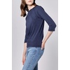 image:imageDEAR JOHN Sonoma Tee Womens Relaxed Fit Slub Jersey Crew Neck 34 Sleeve TopBlack Iris