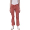 image:imageDEAR JOHN Jeanne Womens Mid Rise Cropped Flare Jeans Stretch Twill Raw Cut Hem  Terracotta  Size 29