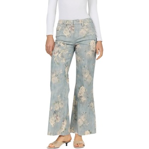 image:imageDEAR JOHN Micah Jean Womens Mid Rise Wide Leg Cut Off Hem DenimSea Glass Garden