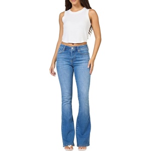 image:imageDEAR JOHN Rosa Flare Jeans Womens Classic Fit Mid Rise Long Length Clean Hem  Amery  32