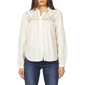 image:imageDEAR JOHN Simonette Shirt Womens Long Sleeve ButtonUp Collared Cotton BlouseWhitecap Gray