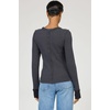 image:imageDEAR JOHN Ania Thermal Top Womens Slim Fit Long Sleeve Crew Neck Waffle Knit ShirtWashed Black
