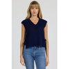 image:imageDEAR JOHN Esha Sweater Top Relaxed Fit V Neck Sleeveless  Side Tie Detail Relaxed Silhouette V Neck Style Easy Layering Everyday VersatilityBlack Iris