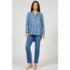 image:imageDEAR JOHN Galina Novelty Shirt Womens Relaxed Fit Tencel Button Front Long Sleeve Collared Top  Avalon  XSmall