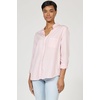 image:imageDEAR JOHN Galina Shirt Womens Relaxed Fit Tencel Button Front Long Sleeve Collared Top  Pale Lilac  XSmall