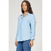 image:imageDEAR JOHN Galina Shirt Womens Relaxed Fit Tencel Button Front Long Sleeve Collared Top  Skyway Wash  XSmall