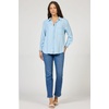 image:imageDEAR JOHN Galina Shirt Womens Relaxed Fit Tencel Button Front Long Sleeve Collared Top  Skyway Wash  XSmall