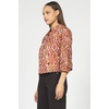 image:imageDEAR JOHN Marian Top Womens Printed VNeck Henley Long Sleeve Poplin Blouse with PintuckSonora Print