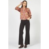 image:imageDEAR JOHN Marian Top Womens Printed VNeck Henley Long Sleeve Poplin Blouse with PintuckSonora Print