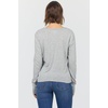 image:imageDEAR JOHN Vanya Long Sleeve Tee Womens Relaxed Fit Cotton Slub V Neck Raw Edge Top  Heather Grey  XLarge