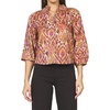 image:imageDEAR JOHN Marian Top Womens Printed VNeck Henley Long Sleeve Poplin Blouse with PintuckSonora Print