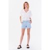 image:imageDEAR JOHN North Hampton Novelty Shorts Womens Mid Rise Trouser Leg Cuffed HemRailroad Stripe