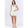 image:imageDEAR JOHN North Hampton Novelty Shorts Womens Mid Rise Trouser Leg Cuffed HemSand Stripe