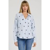 image:imageDEAR JOHN Adrianna ButtonDown Womens Shirt Oversized Fit Collared Long Sleeve Woven  Blue Rama Emb  Size Large